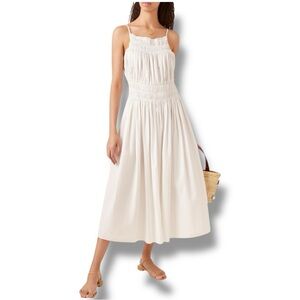 Three Graces London Dia feminine Cotton-Poplin romantic Elegant Ruched Dress